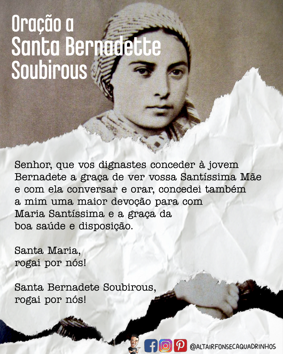 Oração a Santa Bernadette Soubirous