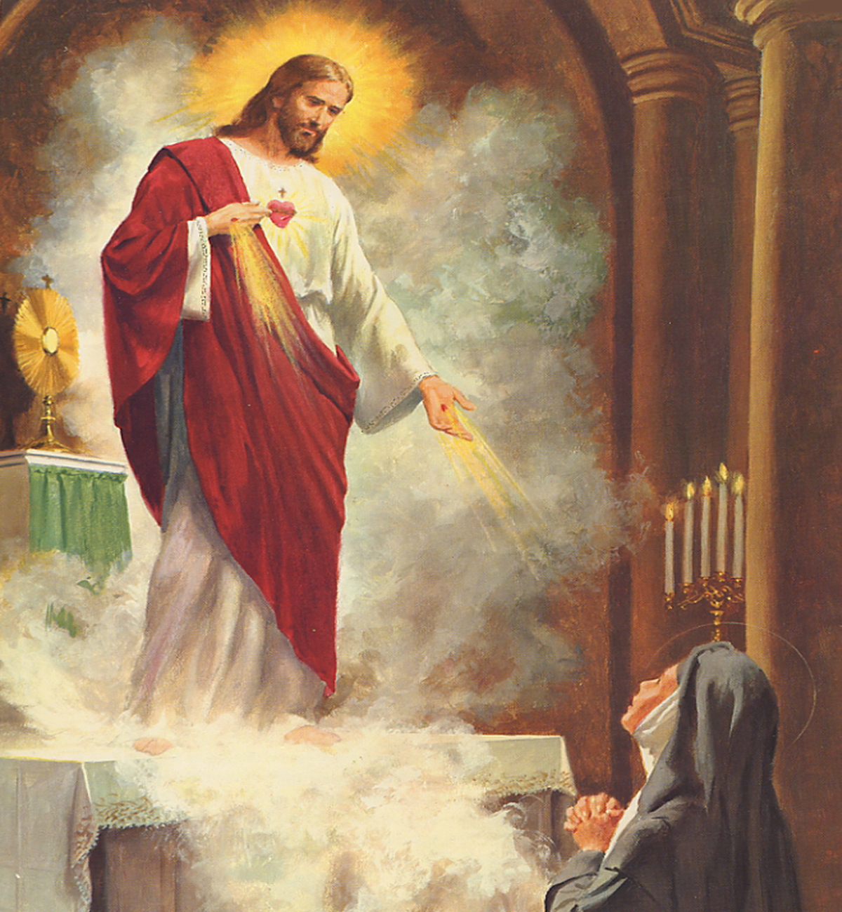 Santa Margarida Maria Alacoque vê Jesus 