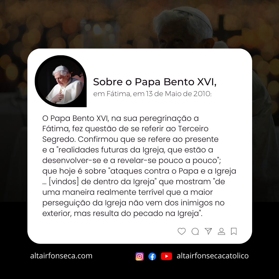 Papa Bento XVI sobre Fátima 